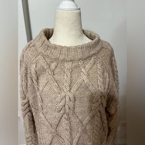 H&M Cable Knit Cowl Sweater - Beige